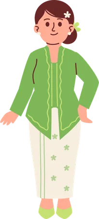 Frau in Kebaya-Kleidung  Illustration