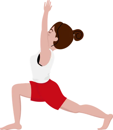 Frau in Krieger-Yoga-Pose  Illustration