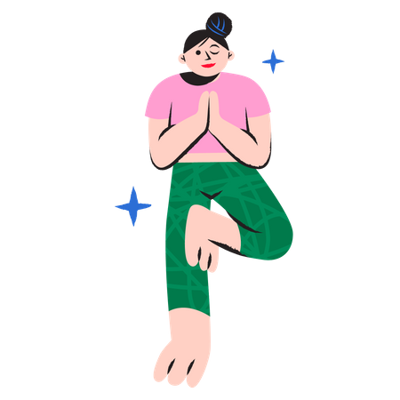 Frau in Yogapose  Illustration