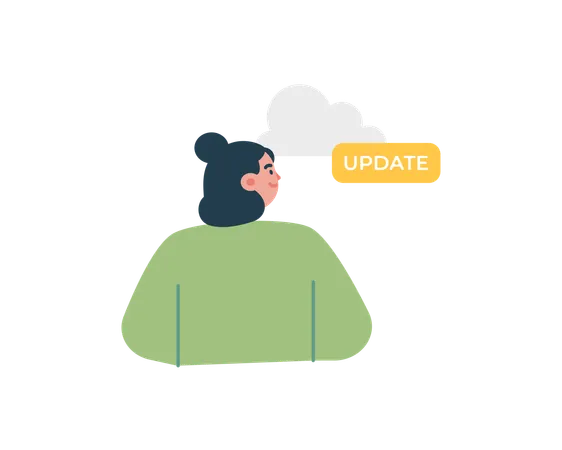 Frau installiert einfaches Software-Update  Illustration