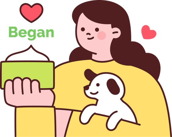 Frau isst veganes Essen  Illustration