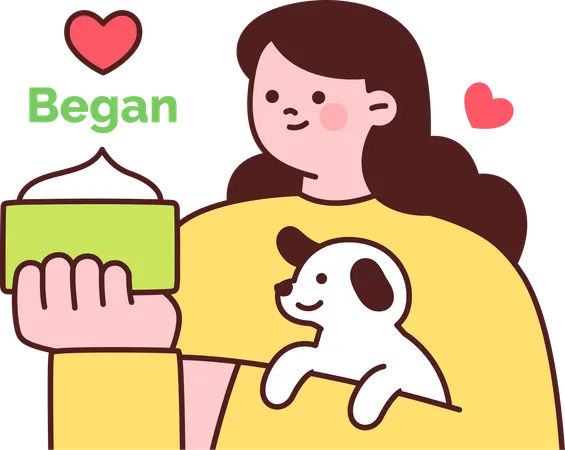 Frau isst veganes Essen  Illustration