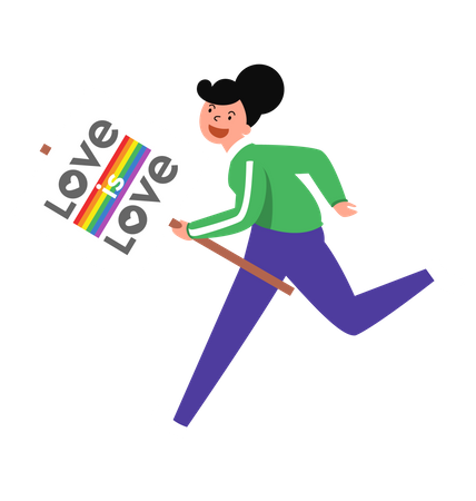 Frau kandidiert für LGBT-Rechte  Illustration