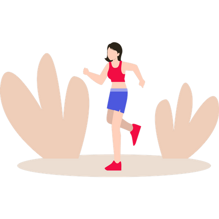 Frau läuft Marathon  Illustration