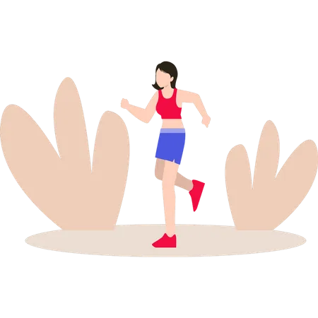 Frau läuft Marathon  Illustration