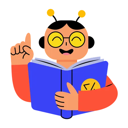 Frau unterrichtet Roboter  Illustration