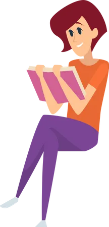 Frau liest Buch  Illustration