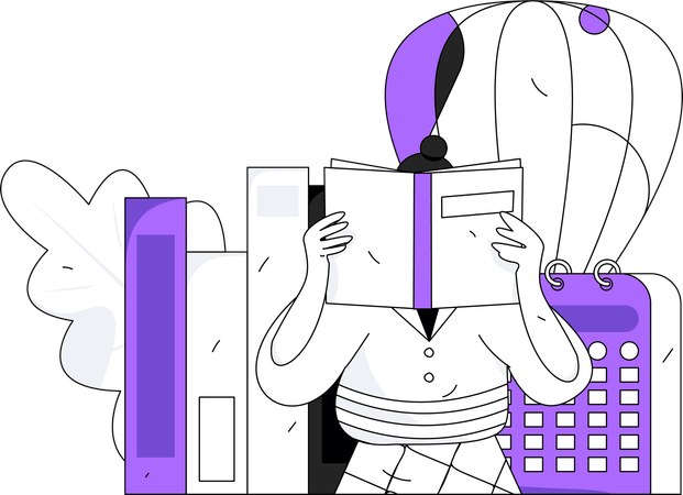 Frau liest Buch  Illustration