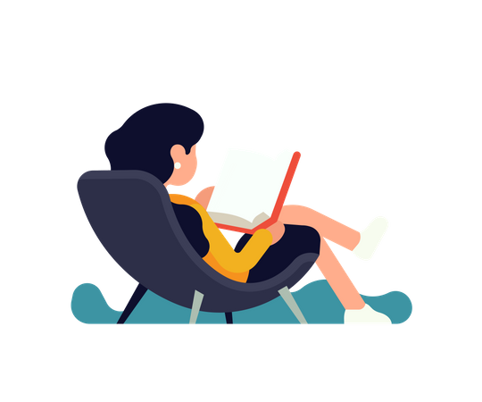 Frau liest Buch  Illustration