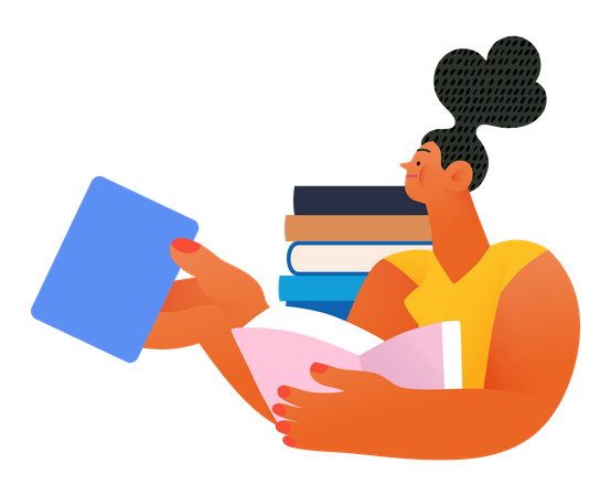 Frau liest Buch  Illustration