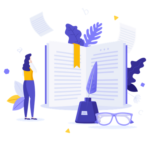 Frau liest Buch  Illustration