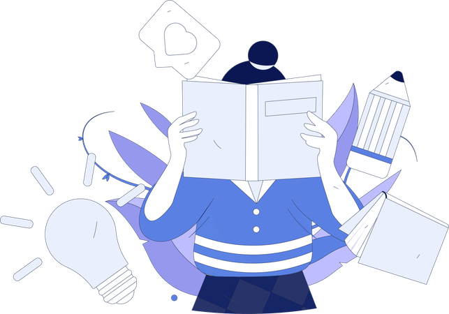 Frau liest Buch  Illustration