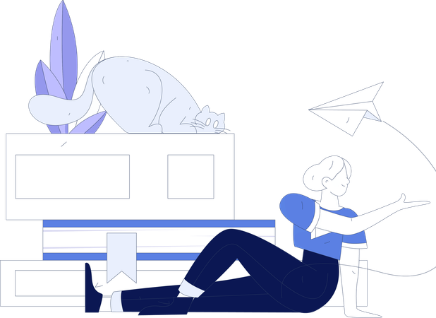 Frau liest Buch  Illustration