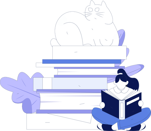 Frau liest Buch  Illustration