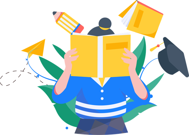 Frau liest Buch  Illustration