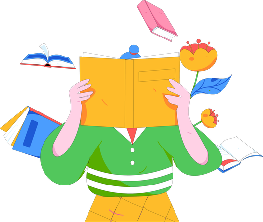 Frau liest Buch  Illustration