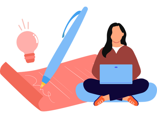 Frau liest Online-Brief  Illustration