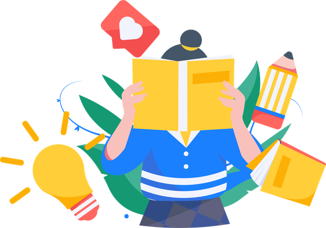 Frau liest Roman  Illustration