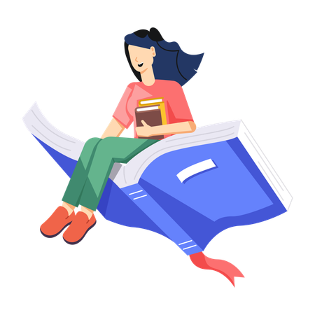 Frau liest Roman  Illustration