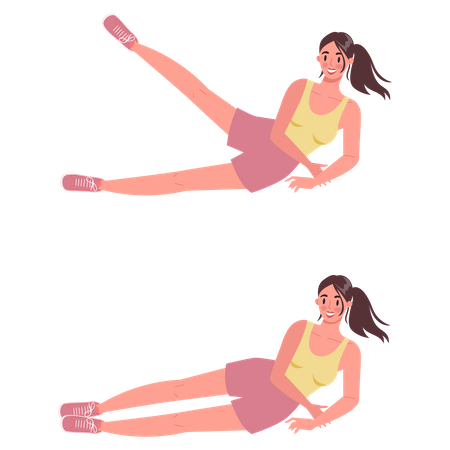 Frau macht Anti-Cellulite-Übungen  Illustration