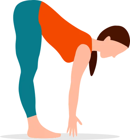 Frau macht Yoga in Berghaltung  Illustration