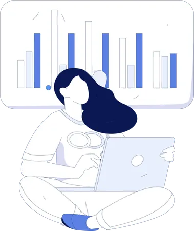 Frau macht Datenanalyse  Illustration