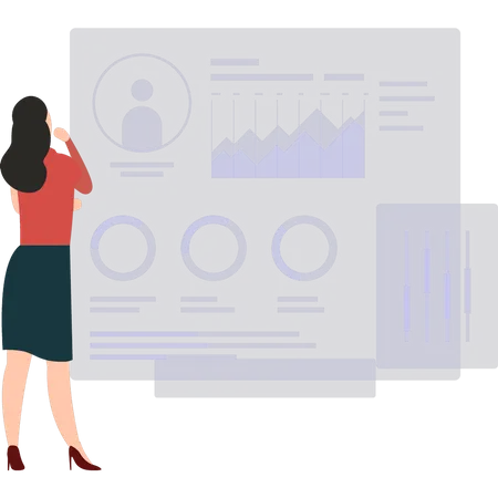 Frau macht Datenanalyse  Illustration