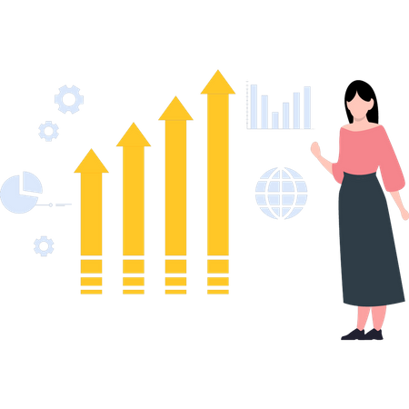 Frau macht Datenanalyse  Illustration