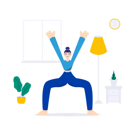 Frau macht Göttinnen-Pose  Illustration