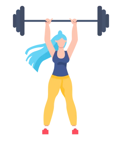 Frau macht Gymnastik und Training  Illustration