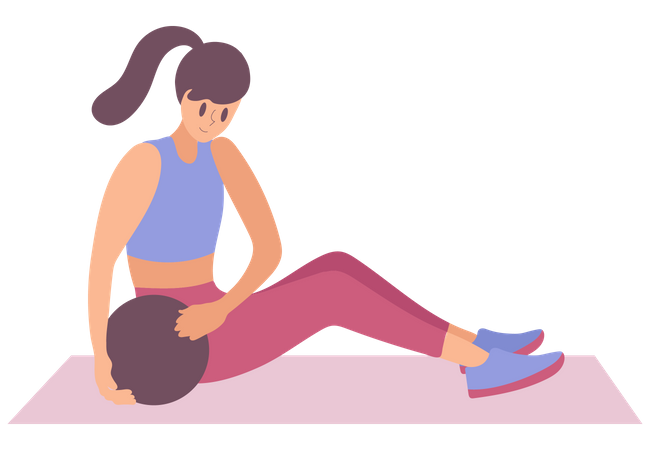 Frau macht Heimübungen  Illustration
