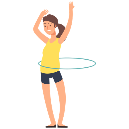 Frau beim Hula-Hoop-Reifen  Illustration