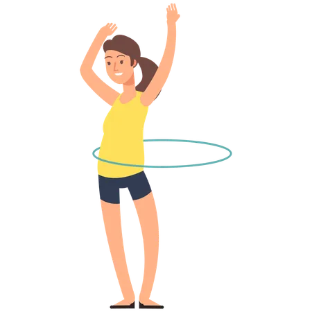 Frau beim Hula-Hoop-Reifen  Illustration