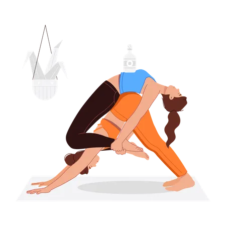 Frau macht morgendliche Yoga-Pose  Illustration