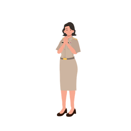 Frau macht Namaste  Illustration