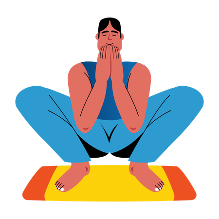 Frau macht tiefe Kniebeugen  Illustration