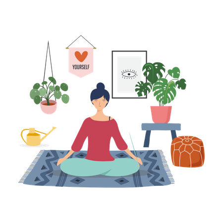 Frau macht Yoga  Illustration