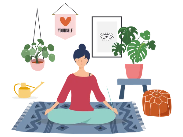 Frau macht Yoga  Illustration