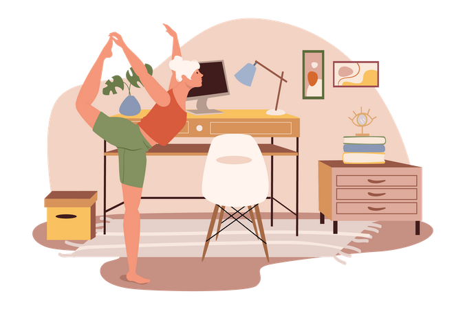 Frau macht Yoga  Illustration