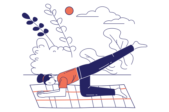 Frau macht Yoga  Illustration