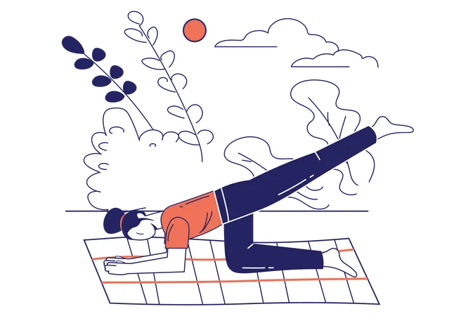 Frau macht Yoga  Illustration