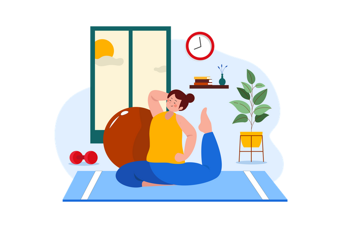 Frau macht Yoga  Illustration