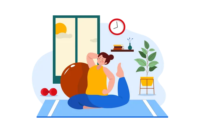 Frau macht Yoga  Illustration