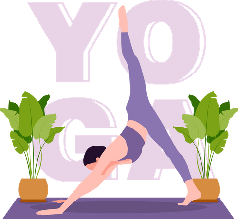 Frau macht Yoga  Illustration