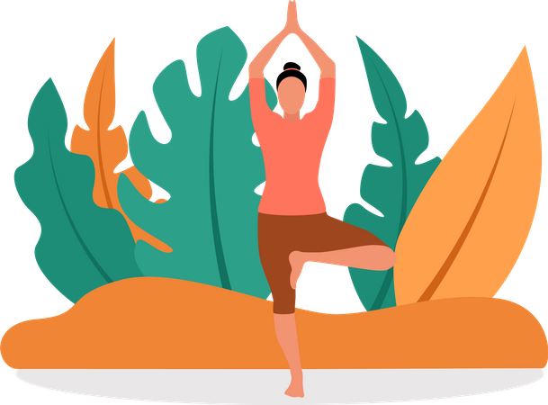 Frau macht Yoga  Illustration