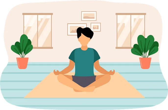 Frau macht Yoga  Illustration