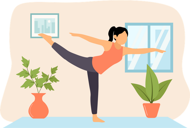 Frau macht Yoga  Illustration