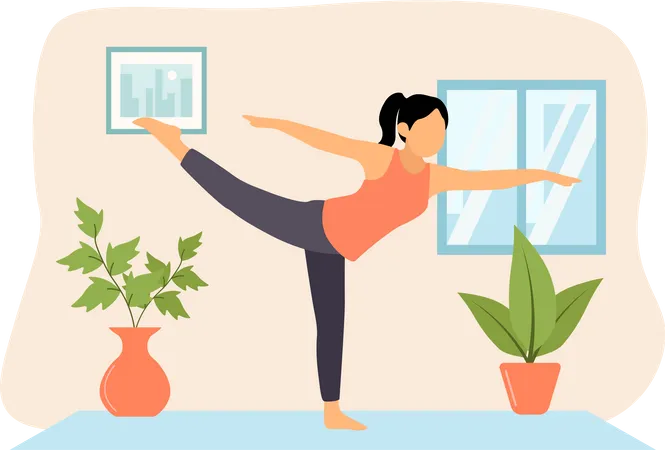 Frau macht Yoga  Illustration