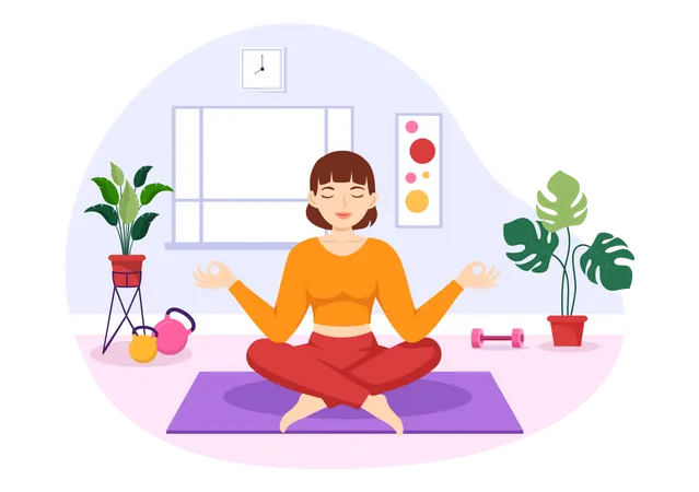 Frau macht Yoga-Asana  Illustration