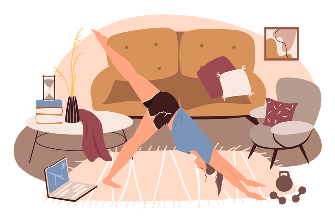 Frau macht Yoga  Illustration